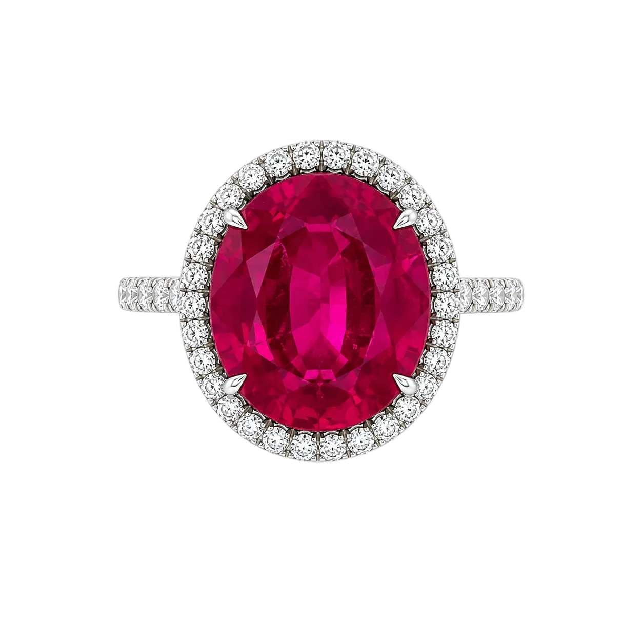 Oval Mozambique Ruby & Diamond Ring