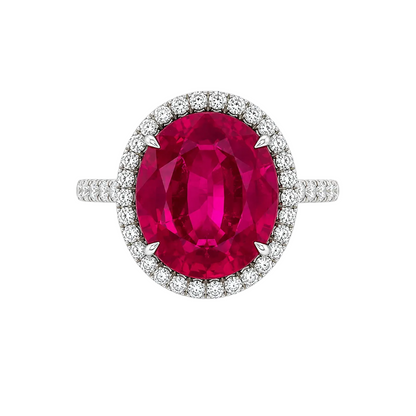 Oval Mozambique Ruby & Diamond Ring