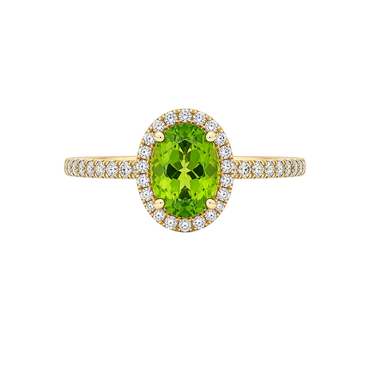 Peridot & Diamond Ring