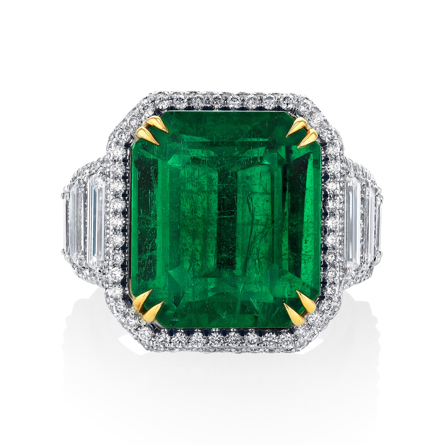 13.70ct emerald and diamond ring