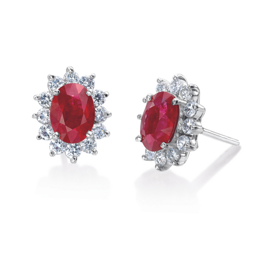 2.85ctw ruby & diamond earrings
