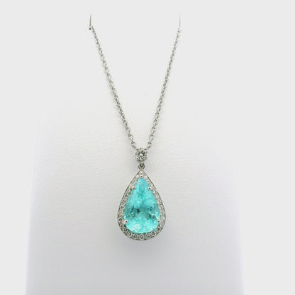 Mozambique Paraiba Tourmaline & Diamond Necklace