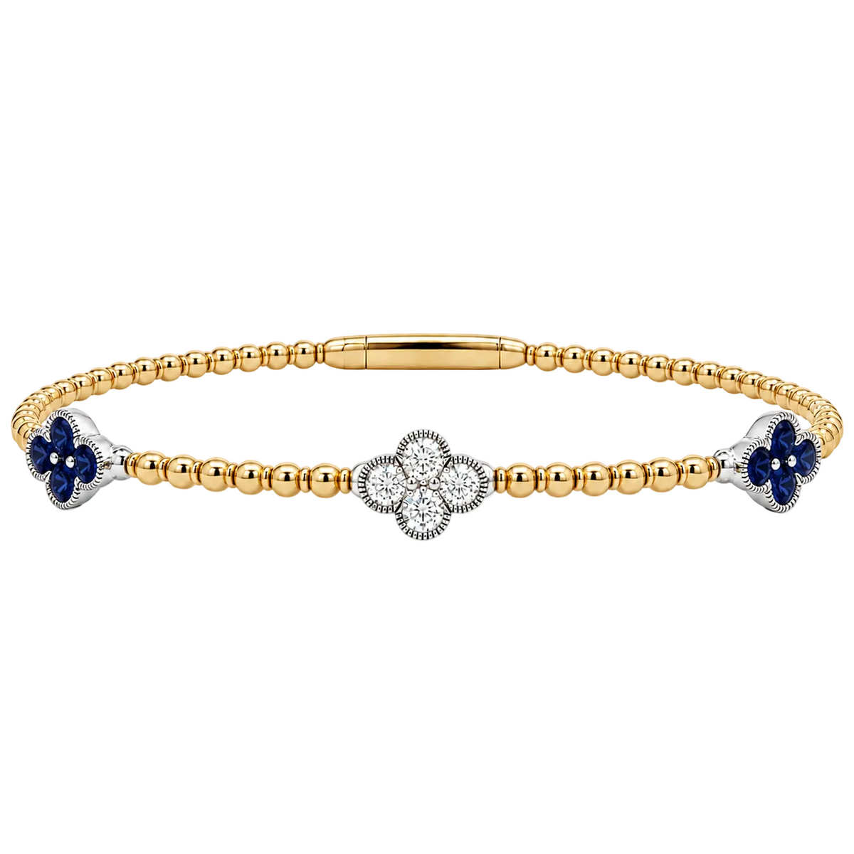 Blue Sapphire & Diamond Pickleball Bracelet